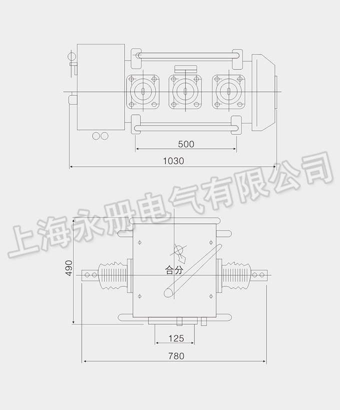 LW3-12(G)戶外高壓六氟化硫斷路器的外形尺寸