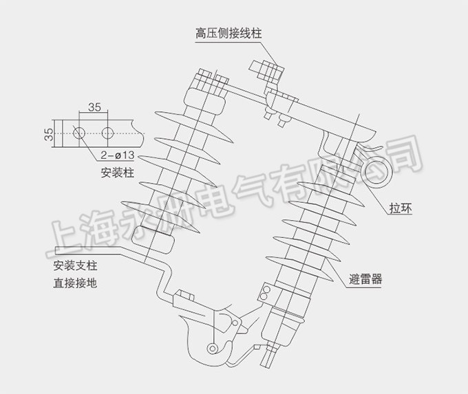 YH5WS避雷器產(chǎn)品結構圖