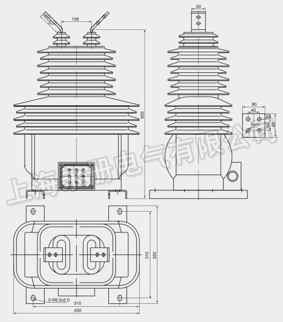 LZZBJ71-35型電流互感器的外形尺寸