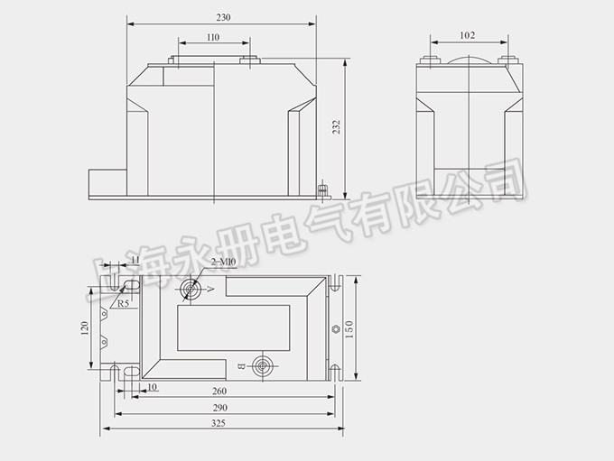 LDZ10-3、6、10電壓互感器的外形尺寸