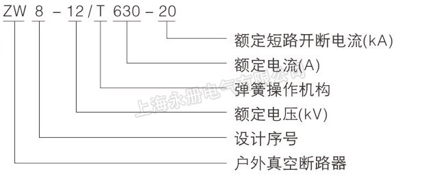 ZW8-12T戶外高壓真空斷路器的型號含義